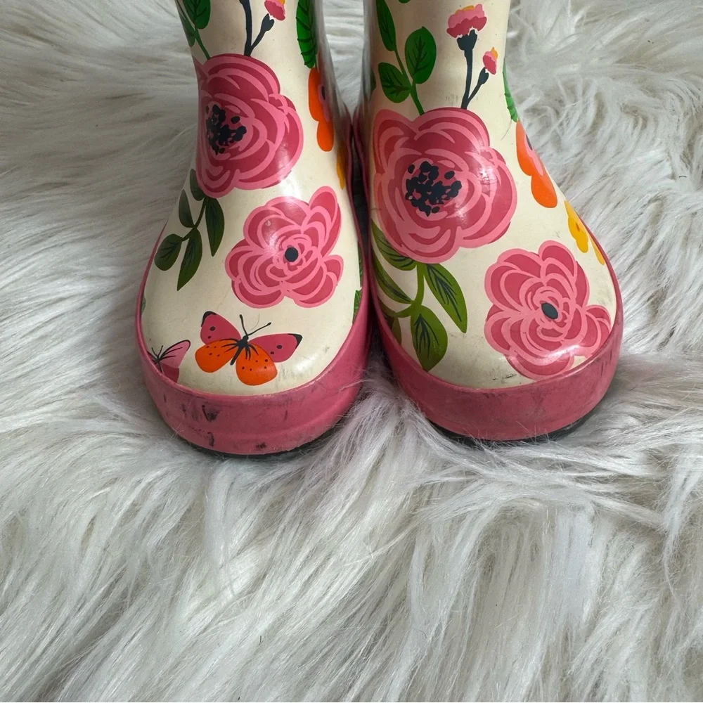 Stephen Joseph Vibrant Pink Floral Butterfly‎ Rain Boots